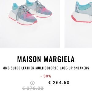 Maison Margiela MM6 - Suede Leather Multi-colored Lace Up Sneakers